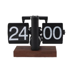 RELOJ DE ESCRITORIO ABATIBLE VINTAGE Y MINIMALISTA (NEGRO)