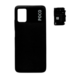 TAPA TRASERA XIAOMI (M2010J19CG) POCO M3 NEGRO (CON LENS PARA CAM PRINCIPAL)