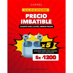 PROMO X5 - AURICULARES DE COLORES - INAL�MBRICOS CON BASE CARGADORA