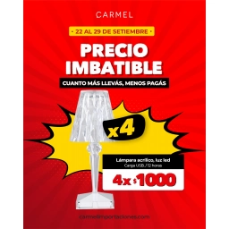 PROMO X4 - L�MPARA DE MESA CON LUZ LED DECORACI�N EN ACR�LICO