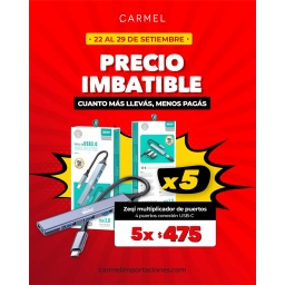 PROMO X5 - MULTIPLICADOR DE PUERTOS (USB-C MACHO A 4 PUERTOS USB 3.0) ZEQI