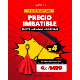 PROMO X4 - PARAGUAS LARGO GRANDE REVERSIBLE
