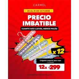 PROMO X12 - COLGADOR SOPORTE PARA ROPA CON VARIOS PUERTOS (5 UNIDADES)