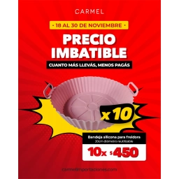 PROMO X10 - BANDEJA DE SILICONA PARA FREIDORA DE AIRE SIN ACEITE 20 CM REUTILIZABLE