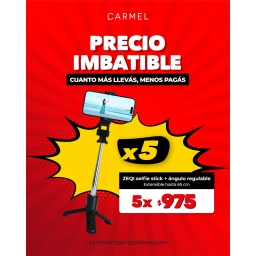 PROMO X5 - ZEQI SELFIE STICK + TRIPODE CON ANGULO REGULABLE