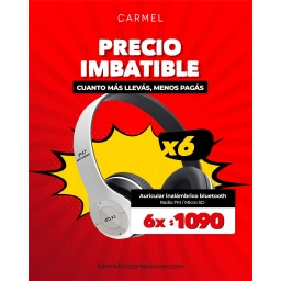 PROMO X6 - AURICULARES BLUETOOTH VINCHA MICRO SD INAL�MBRICO
