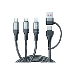 PROMO 3X2  ZEQI CABLE DE CARGA (USB - USB-C - 3 EN 1: LIGHTNING 27W - USB-C 100W) 1M  MODEL: ZE-V325