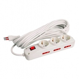 ZAPATILLA ALARGUE VIVION 3 SCHUKO + 6 TRES EN LINEA (5 METROS)