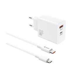 ZEQI CARGADOR DE PARED QC3.0 (USB-A + PD USB-C 30W + CABLE USB-C) ZE-EU013C-L