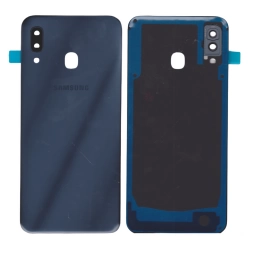 TAPA TRASERA SAMSUNG A30 A305 NEGRO (CON LENS PARA CAM PRINCIPAL)