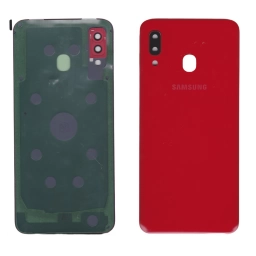 TAPA TRASERA SAMSUNG A20 A205 ROJO (CON LENS PARA CAM PRINCIPAL)