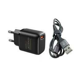 CARGADOR DE PARED CON SALIDA USB QC3.0 + CABLE MICRO USB