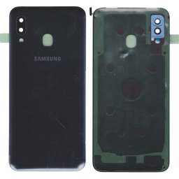 TAPA TRASERA SAMSUNG A20 A205 GRIS (CON LENS PARA CAM PRINCIPAL)