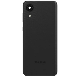 TAPA TRASERA SAMSUNG A03 CORE A032 NEGRO (CON LENS PARA CAM PRINCIPAL)