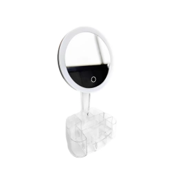 ESPEJO COSMETICO, GIRABLE CON LUZ LED (PIE DE ACR�LICO TRANSPARENTE) MOD: HH-098