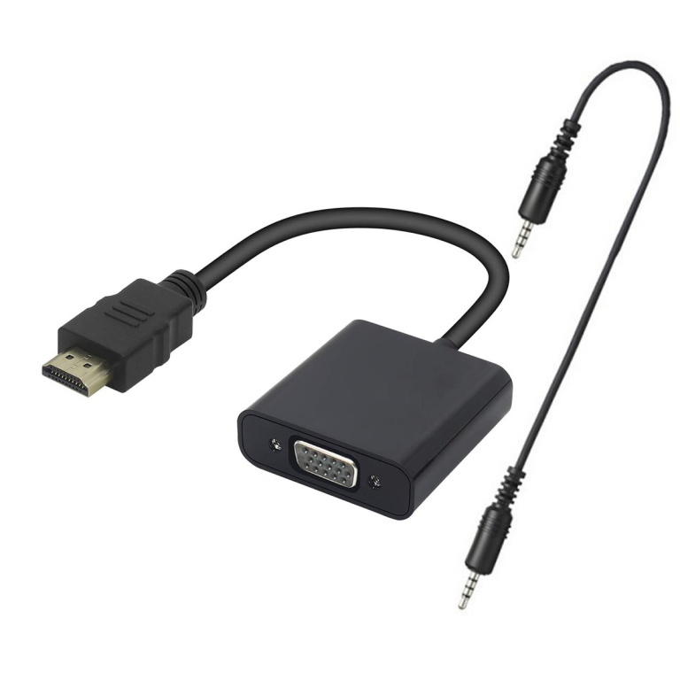 ADAPTADOR CONVERTIDOR HDMI A VGA CON AUDIO ACTIVO