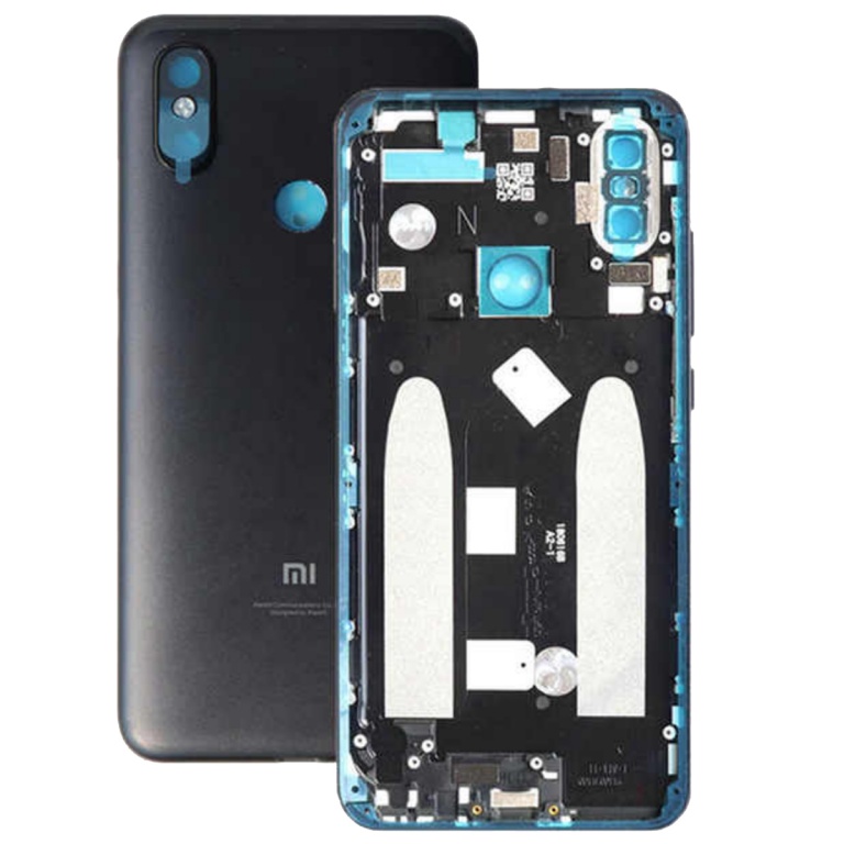 TAPA TRASERA XIAOMI (M1804D2SG) MI A2 NEGRO (CON LENS PARA CAM PRINCIPAL)