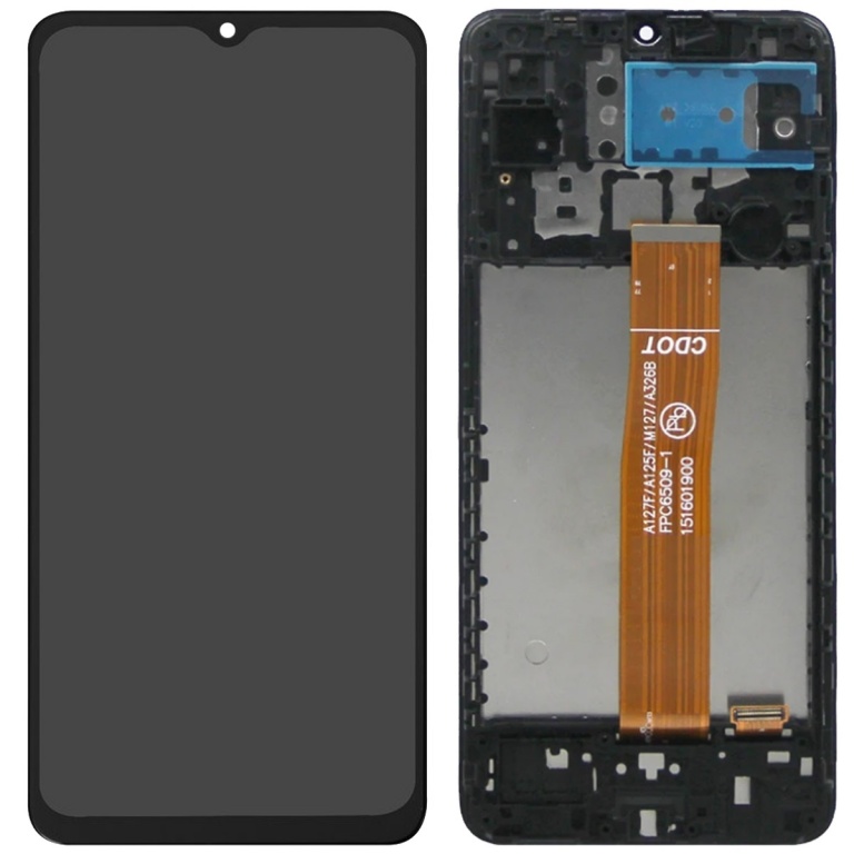 DISPLAY SAMSUNG A127 A12 2021 CTOUCH NEGRO CMARCO (LCD)
