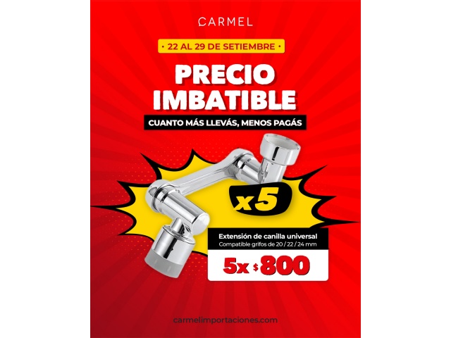 PROMO X5 - EXTENSIÓN DE CANILLA (UNIVERSAL)