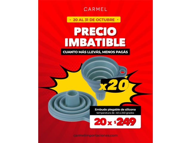 PROMO X20 - EMBUDO PLEGABLE DE SILICONA