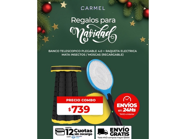 COMBO MULTIUSO (BANCO TELESCPICO + RAQUETA MATA INSECTOS)